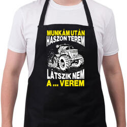 printfashion Munkám után haszon terem, látszik nem a . . . verem. - Kötény - Fekete (16719167)