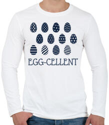 printfashion Egg-cellent - Férfi hosszú ujjú póló - Fehér (6328640)