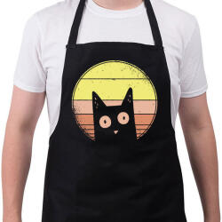 printfashion Psycho macska - Kötény - Fekete (4937871)