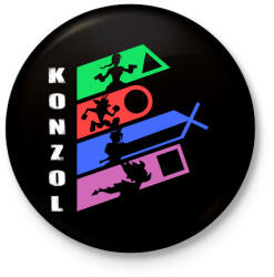 printfashion Konzol PSX - Kitűző, hűtőmágnes - Fekete (3096316)