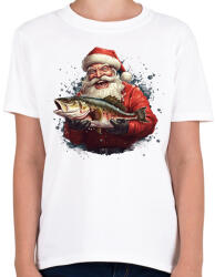 printfashion Horgász télapó - Gyerek póló - Fehér (15162048)