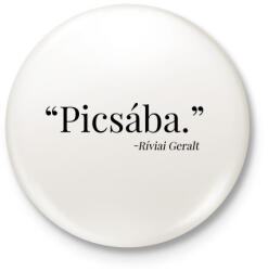 printfashion Witcher - Geralt - Picsába - Kitűző, hűtőmágnes - Fehér (3089341)