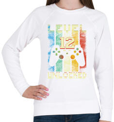 printfashion 12. szülinapi ajándék gamereknek - Level 12 - Női pulóver - Fehér (11388510)