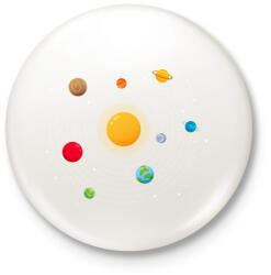 printfashion Naprendszer - Kitűző, hűtőmágnes - Fehér (13098828)