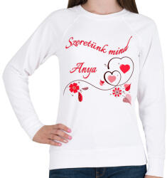 printfashion Szeretünk mind anya - Női pulóver - Fehér (4828106)