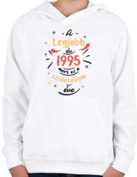 printfashion A legjobb év - Évszámmal - Gyerek kapucnis pulóver - Fehér (7152399)