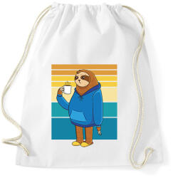 printfashion Lajhár kávéval - Sportzsák, Tornazsák - Fehér (11839820)