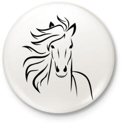 printfashion Ló minta - Kitűző, hűtőmágnes - Fehér (5044118)
