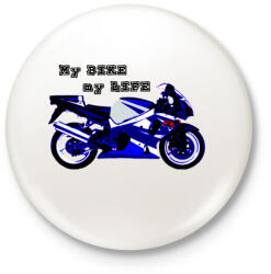 printfashion gsxr1000 - Kitűző, hűtőmágnes - Fehér (3090294)