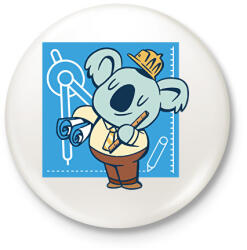 printfashion Koala mérnök - Kitűző, hűtőmágnes - Fehér (9442968)