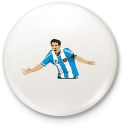 printfashion Lionel Messi - Kitűző, hűtőmágnes - Fehér (11530119)