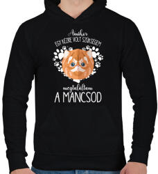 printfashion Megtaláltam a mancsod - Macska - Férfi kapucnis pulóver - Fekete (5453386)