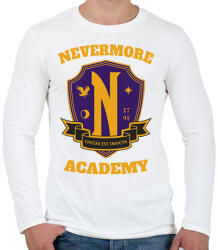 printfashion Wednesday Nevermore logo - Férfi hosszú ujjú póló - Fehér (13651869)