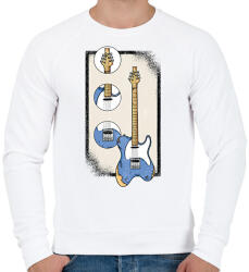 printfashion Elektromos gitár - Férfi pulóver - Fehér (14124949)