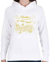 printfashion Egyszerűen időjárás van - Női kapucnis pulóver - Fehér (7438310)