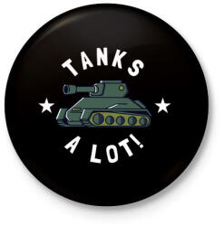 printfashion Tanks a lot! - Kitűző, hűtőmágnes - Fekete (3099236)