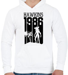 printfashion hawkins 1986 - Férfi kapucnis pulóver - Fehér (13537550)