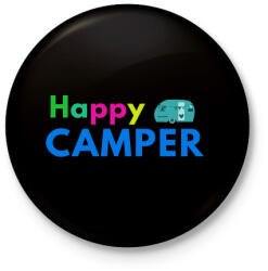 printfashion HAPPY CAMPER2 - Kitűző, hűtőmágnes - Fekete (3097836)