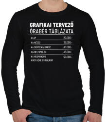 printfashion Grafikai tervező órabére - Férfi hosszú ujjú póló - Fekete (7255446)