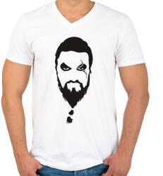 printfashion Khal Drogo arca 2. - Férfi V-nyakú póló - Fehér (2390629)