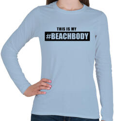 printfashion #BEACHBODY - Női hosszú ujjú póló - Világoskék (287895)