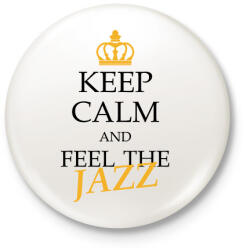 printfashion Keep calm - Jazz - Kitűző, hűtőmágnes - Fehér (7656879)
