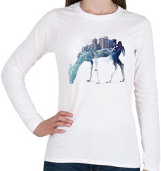 printfashion City deer - Női hosszú ujjú póló - Fehér (219393)