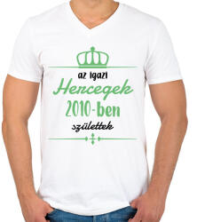 printfashion Az igazi hercegek - Évszámmal - Férfi V-nyakú póló - Fehér (7150577)