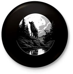 printfashion farkas - Kitűző, hűtőmágnes - Fekete (14215547)