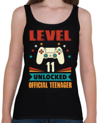 printfashion 11 éves gamer - Női atléta - Fekete (1449418)