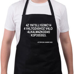 printfashion Intelligencia - Stephen Hawking - Kötény - Fekete (5773783)