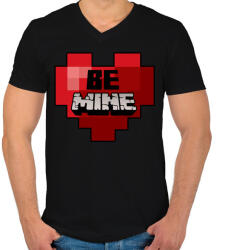 printfashion Be Mine - Férfi V-nyakú póló - Fekete (4288576)