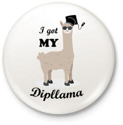 printfashion I got my dipllama - Kitűző, hűtőmágnes - Fehér (6341706)
