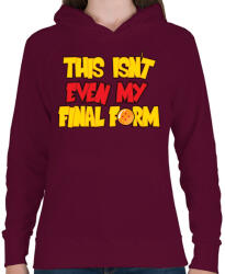 printfashion Dragon Ball - Ez még nem a végső formám - Női kapucnis pulóver - Bordó (974967)