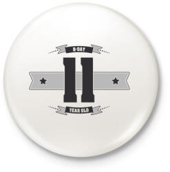 printfashion b-day-11-dark-lightgrey - Kitűző, hűtőmágnes - Fehér (3076362)