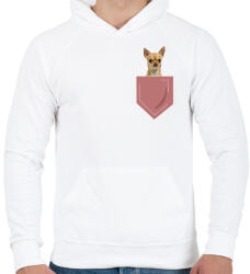 printfashion Csivava zsebben - Férfi kapucnis pulóver - Fehér (7104970)