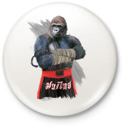 printfashion Gorilla thai box - Kitűző, hűtőmágnes - Fehér (3073996)
