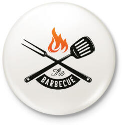 printfashion BBQ - Kitűző, hűtőmágnes - Fehér (5036071)