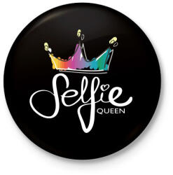 printfashion Szelfi királynő - Kitűző, hűtőmágnes - Fekete (3095285)