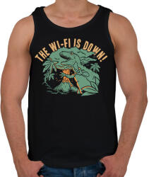 printfashion Nincs wifi - Férfi atléta - Fekete (1458991)