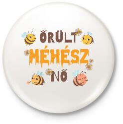 printfashion Őrült méhész nő - Kitűző, hűtőmágnes - Fehér (13171967)