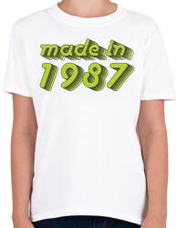 printfashion made-in-1987-green-grey - Gyerek póló - Fehér (486850)