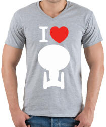 printfashion I love enterprise - Férfi V-nyakú póló - Sport szürke (2236535)