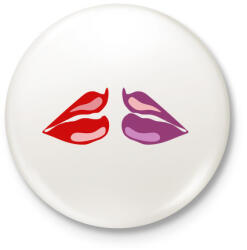 printfashion LIps - Kitűző, hűtőmágnes - Fehér (3090387)