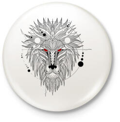printfashion Oroszlán - Kitűző, hűtőmágnes - Fehér (3084101)