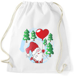 printfashion Manó Mikulás szívvel - Sportzsák, Tornazsák - Fehér (11013548)