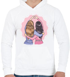 printfashion Barátság - Férfi kapucnis pulóver - Fehér (11907650)