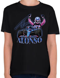 printfashion Alonso F1 - Gyerek póló - Fekete (11969264)