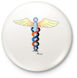 printfashion Kundalíni - Kitűző, hűtőmágnes - Fehér (3077420)