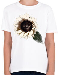 printfashion A napraforgó arca - Gyerek póló - Fehér (1314468)